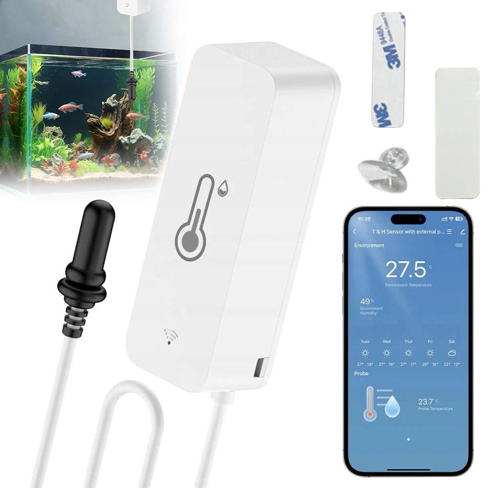 Teploměr Vlhkoměr Snímač vlhkosti a teploty WiFi Tuya Smart Domov