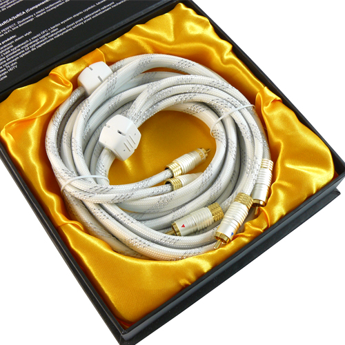 Přípojka 3 Zástrčka Rca Na 3 Zástrčka Rca Perfektní Begli Zlatá Vysoká Kvalita 3.0 M