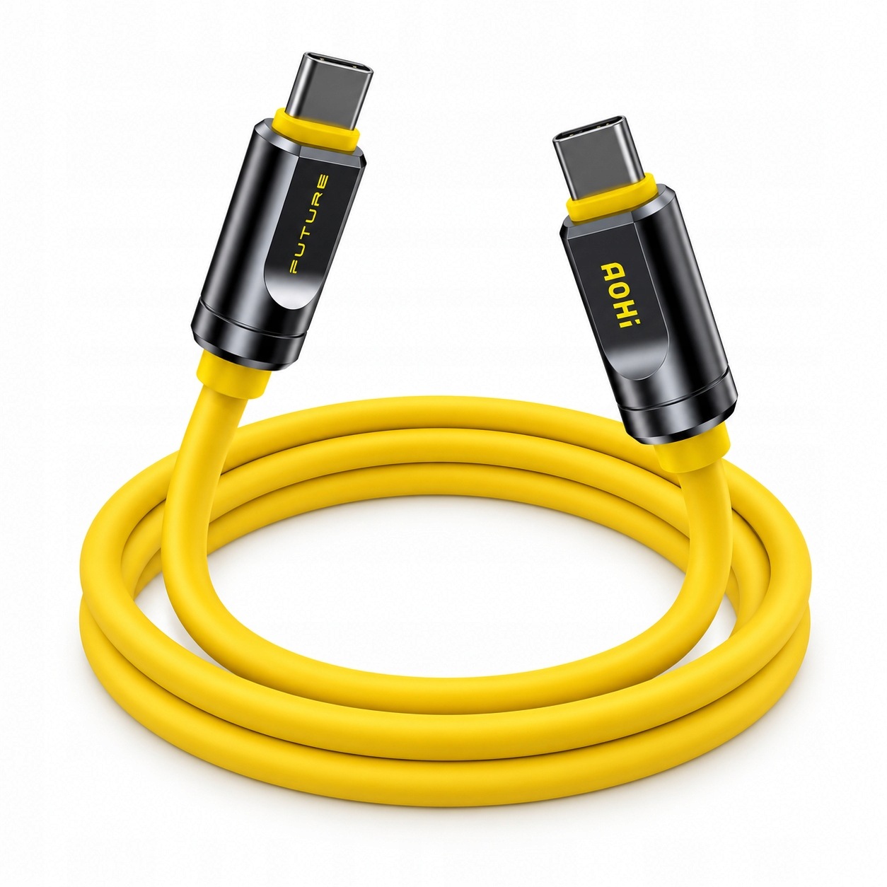 AOHI The Future USB4.2 Thunderbolt 5.0 USB-C do USB-C 240W 1m Żółty