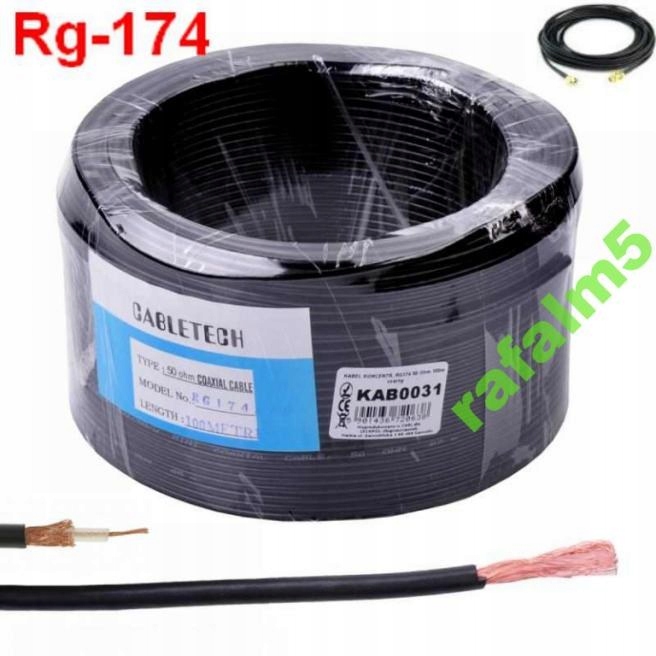 Przewód koncentryczny Rg 174 RG-174 50 Ohm 2,8mm