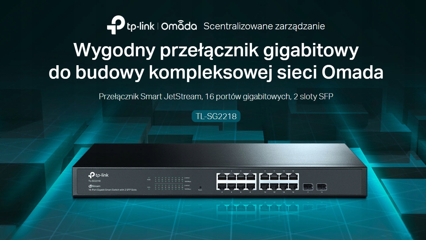 Switch Tp-link TL-SG2218 16 gigabitových portov, 2 sloty Sfp