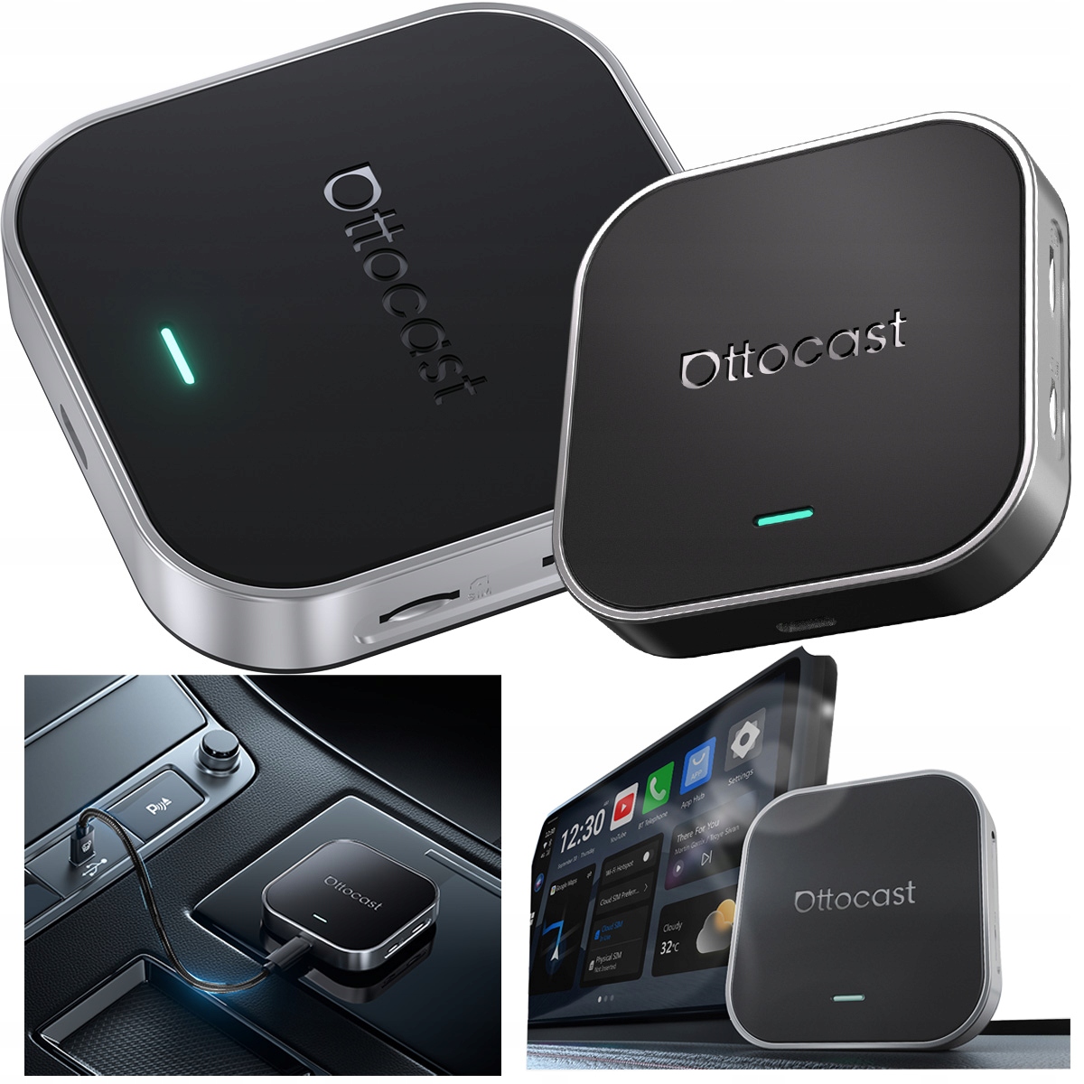 Ottocast OttoAibox E2 bezprzewodowy Adapter CarPlay Ai Box Android Auto
