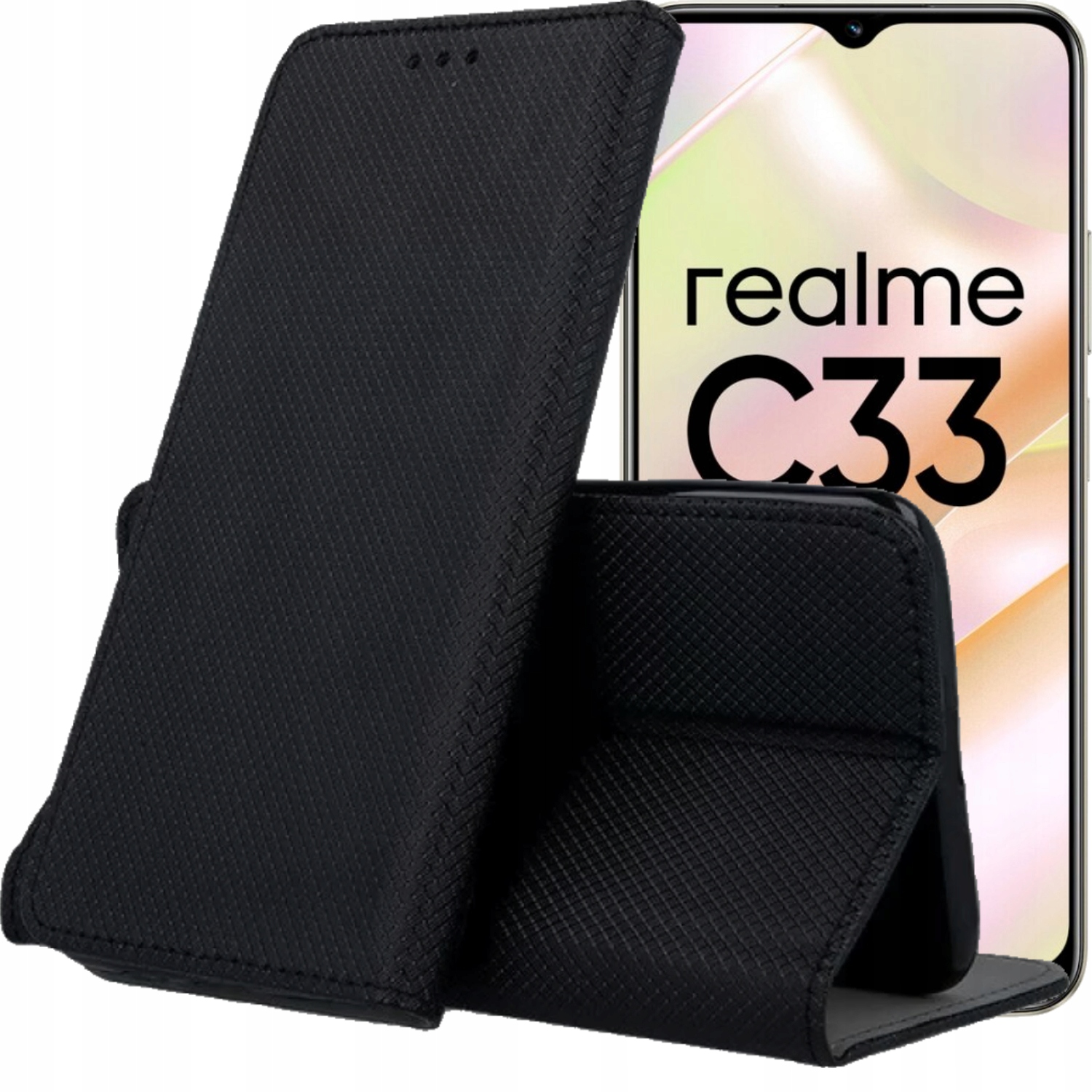 

Etui Z Klapką Do Realme C33 Magnetyczne Pokrowiec