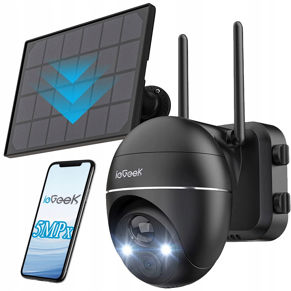 Venkovní solární kamera Bezdrátový otočný monitoring Wifi Ip 5MPx