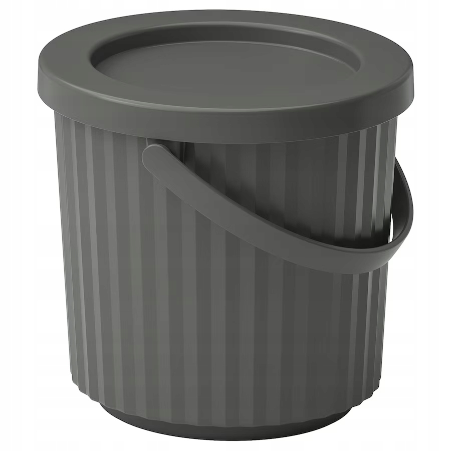 Ikea Dammang Koš s víkem, tmavě šedý, 8 l