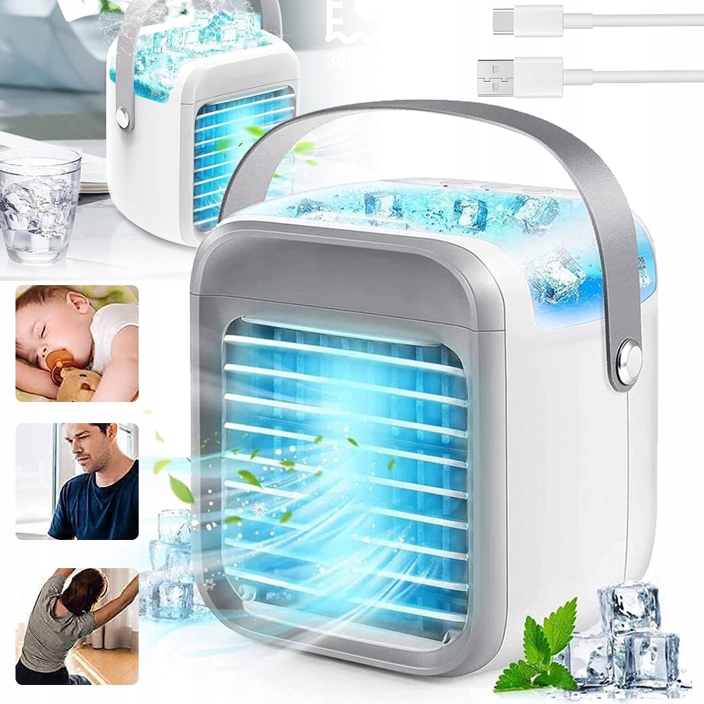 Přenosný Klimatizátor Zvlhčovač Vody Mini Usb Cooler Led Ventilátor