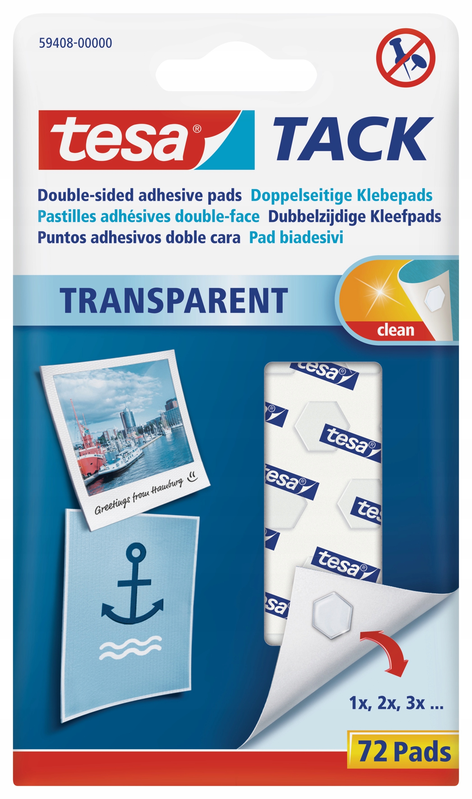 

Płatki samoprzylepne tesa Tack przezroczyste 72szt