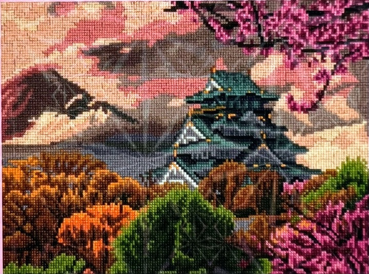 

Malowanie diamentami domek chiński pejzaż 30x40