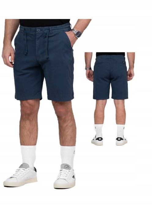 Pitbull West Coast Pánské Šortky Chino Fletcher Modré Petrol Blue XL