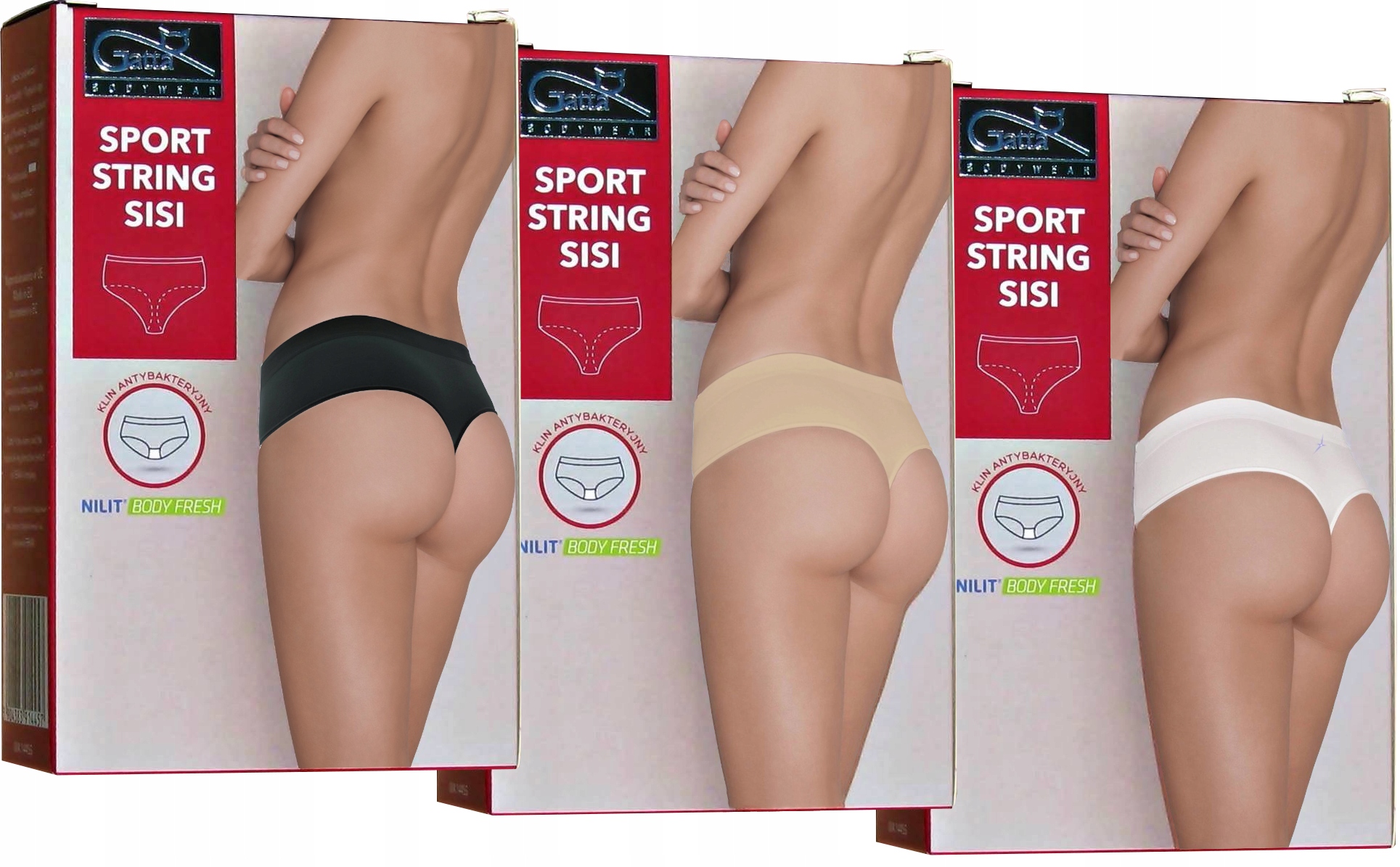 

Zestaw 3 pak Gatta Stringi Sport String Sisi r.S