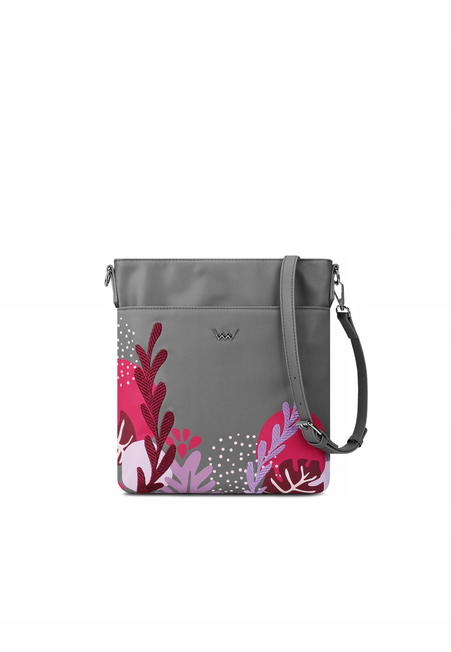 Crossbody kabelka Vuch Smokie Desert šedá květinová koženková