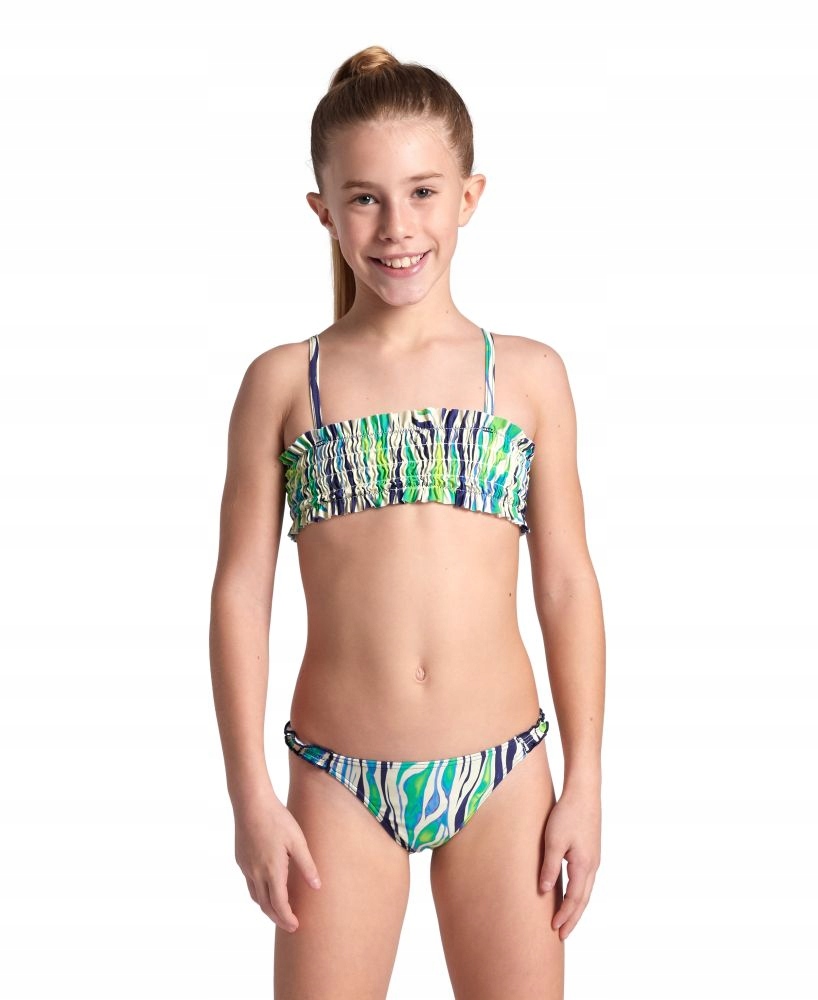 Strój kąpielowy dziewczęcy kostium dwuczęściowy basen Arena Water Print 140