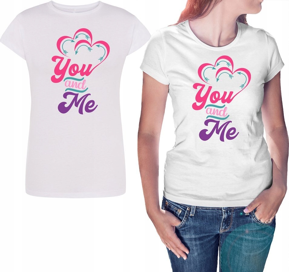

Koszulka dla niej You And Me, prezent, biała 2XL
