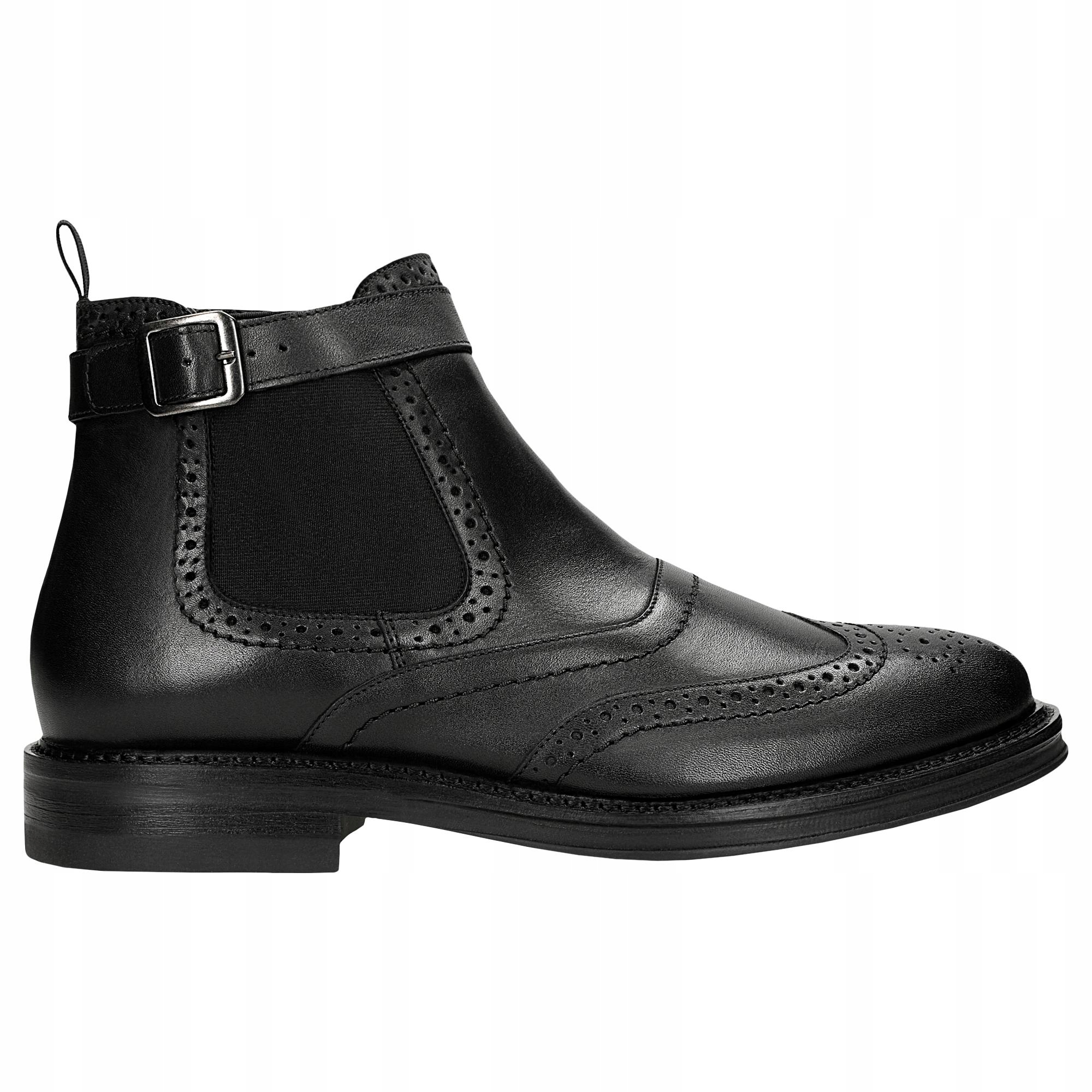 Pánské černé chelsea Kotníkové Boty s ozdobným prošíváním Wojas vel. 42