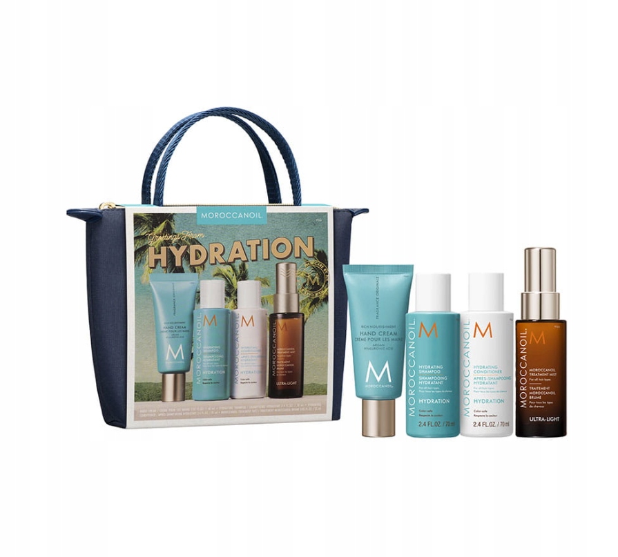 Moroccanoil cestovní hydratační sada pro suché vlasy a kosmetickou taštičku