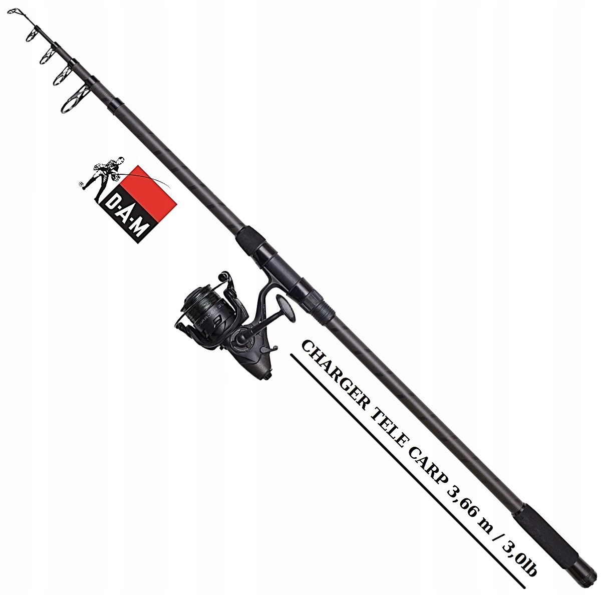 Zestaw Do Łowienia Karpi Dam Charger Tele Carp 3,66 m /3,0 Lb Żyłka