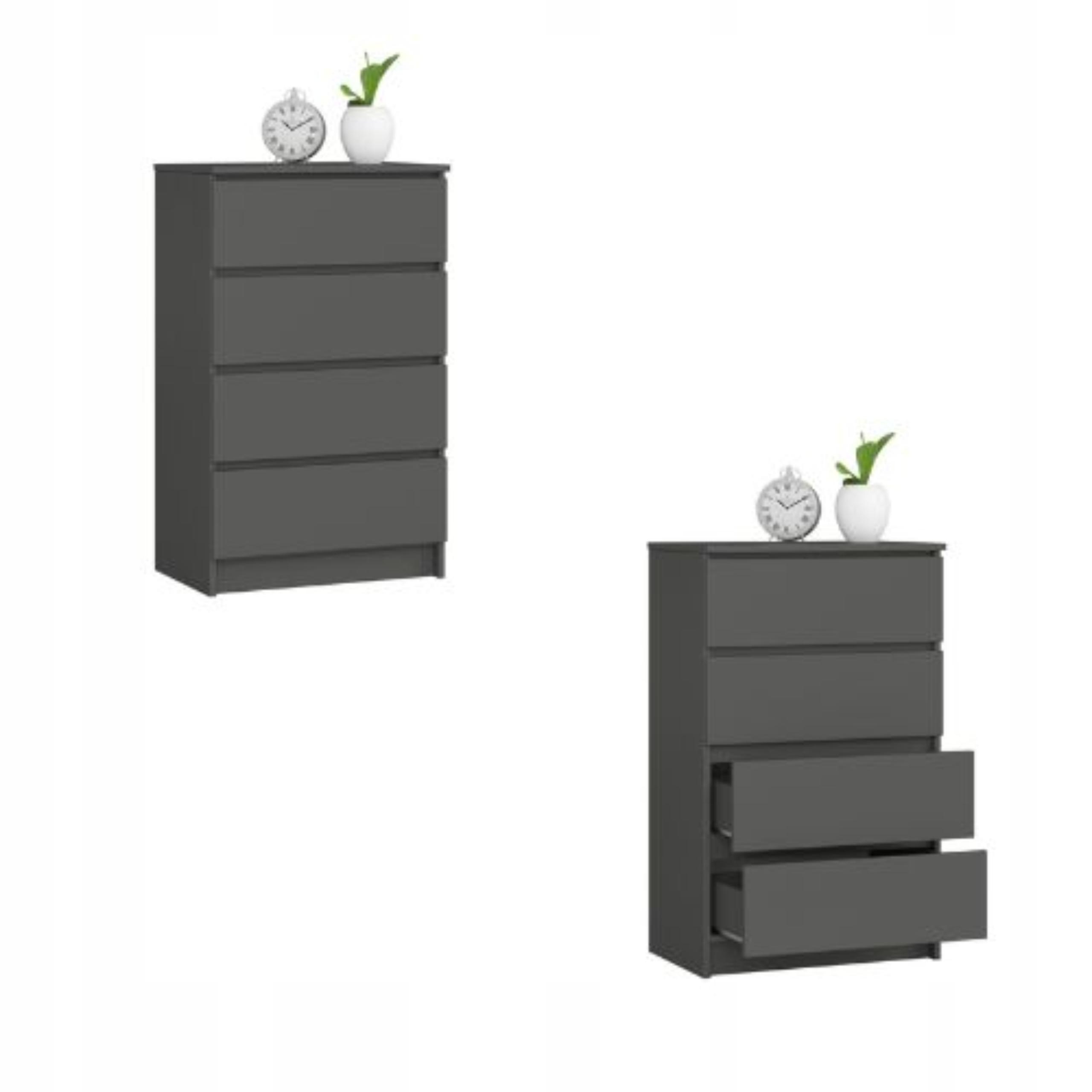 Komoda skříňka K60 4 zásuvky grafit Akd