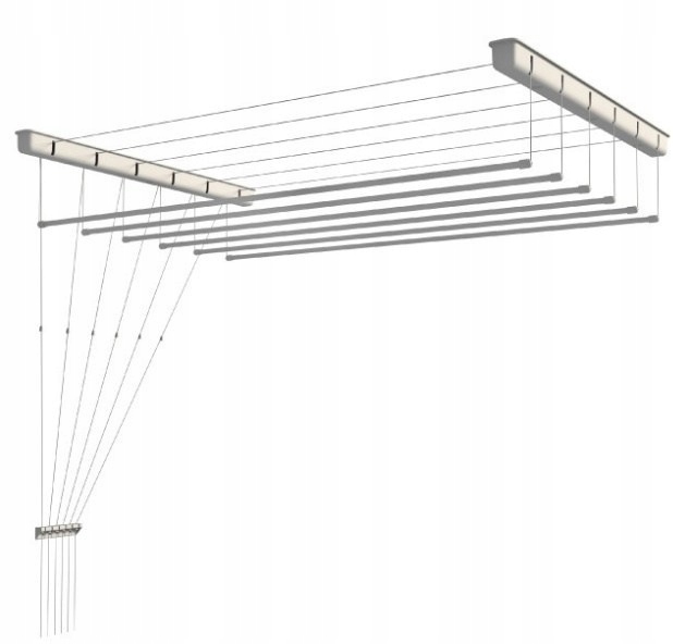 Levně Sušák na prádlo 6 tyčí 180 bílý