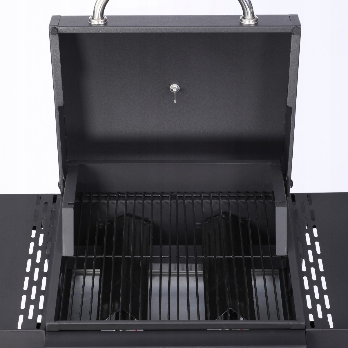 GRILL GAZOWY OGRODOWY LANDGRAF RUSZT MIEJSCE NA BUTLĘ TERMOMETR PÓŁKI Szerokość rusztu 41.5 cm