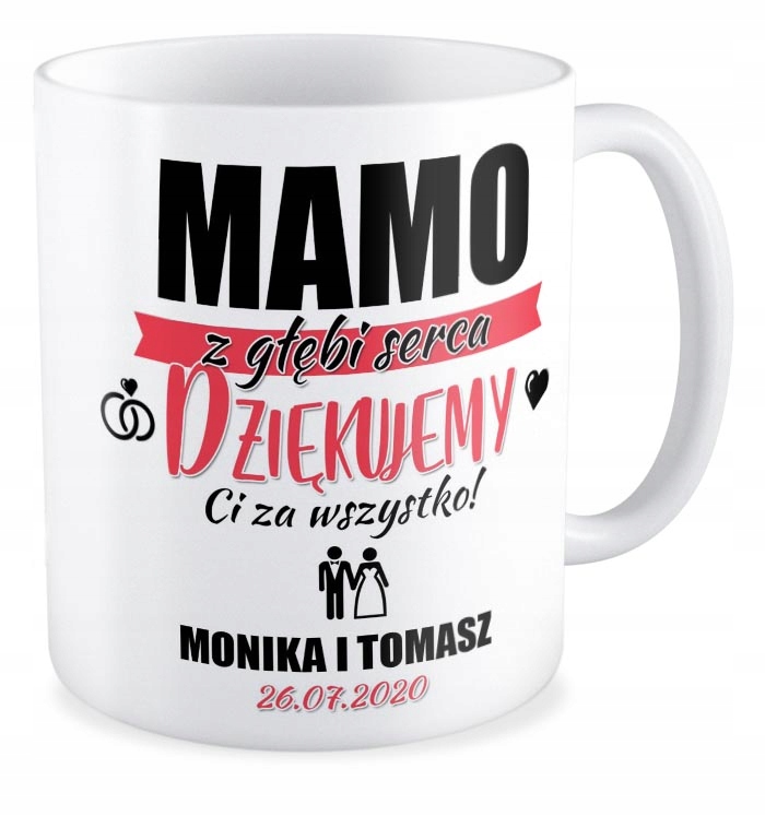 

Kubek prezent podziękowania dla Rodziców Ślub