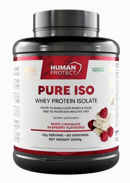 Human Protect Pure Whey Isolate 2000g Bílkovina Izolát Wpi B. Čokoláda malina