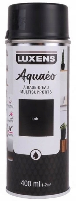 LUXENS FARBA NA BAZIE WODY SPRAY CZARNY PÓŁMAT 400ML