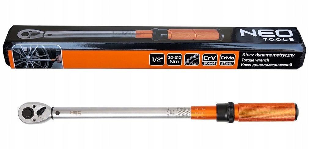 Klucz dynamometryczny 1/2" 20-210Nm Neo