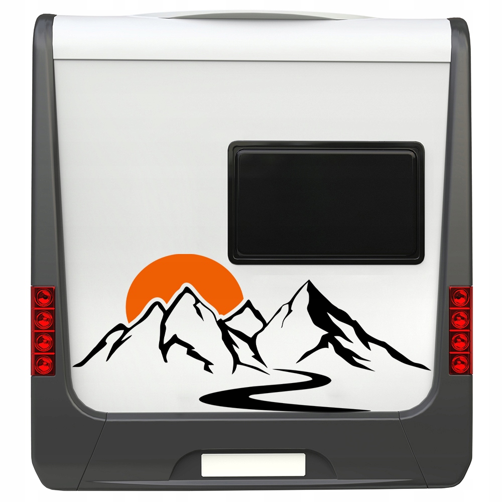 NAKLEJKA Grafika na Kamper Przyczepę GÓRY ZACHÓD SŁOŃCA DROGA SUN 90x204 Waga produktu z opakowaniem jednostkowym 0.1 kg