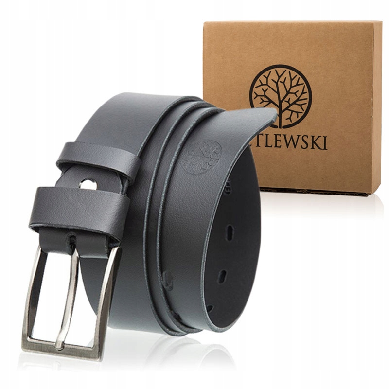 Pasek skórzany męski czarny do spodni Betlewski