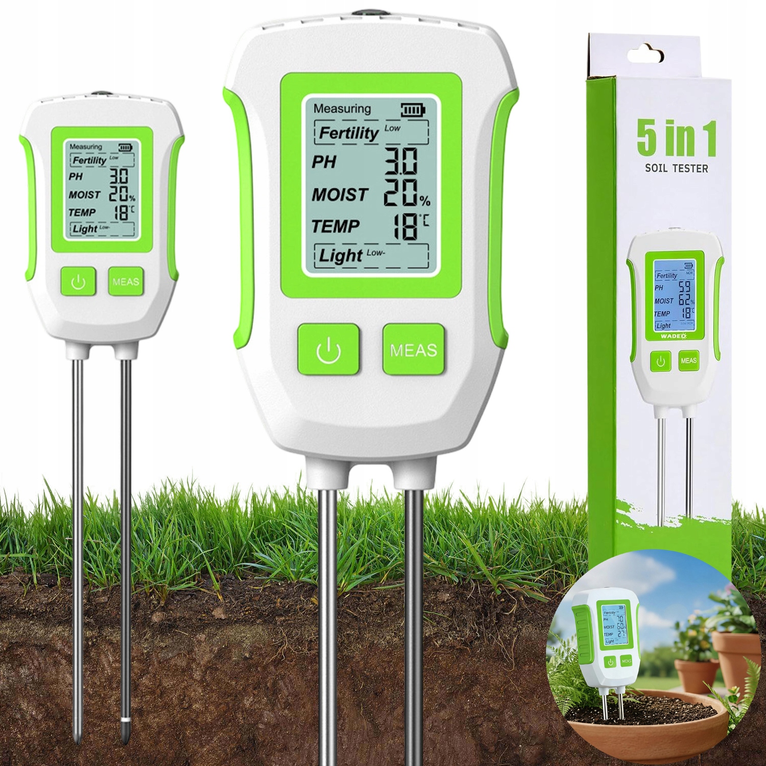 Kyseloměr Půdní Tester Kyselosti Zeminy Měřič Půdy 5V1
