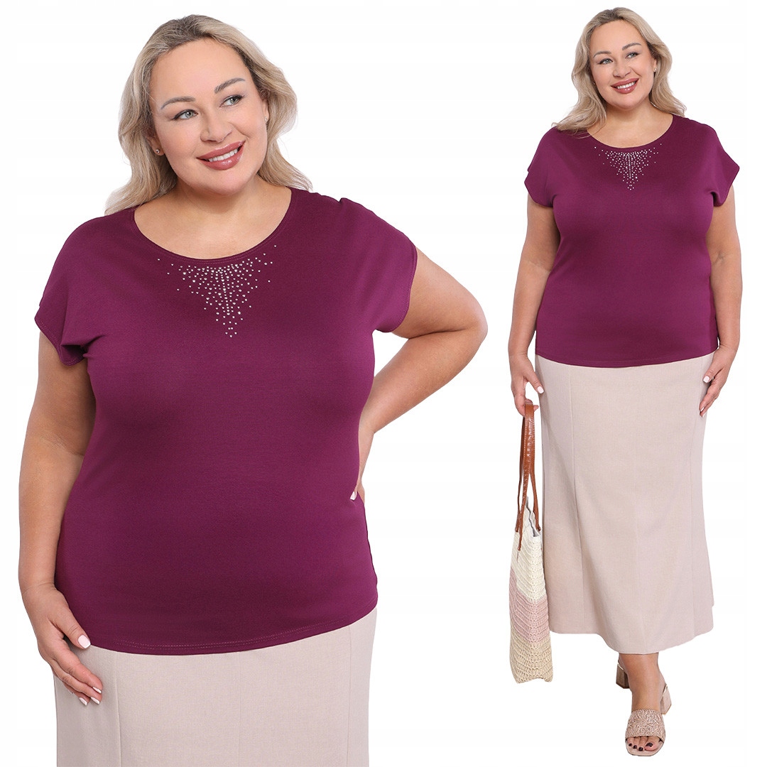 Netopýří fialová halenka s stříbrnými ozdobami, velikost 48/50