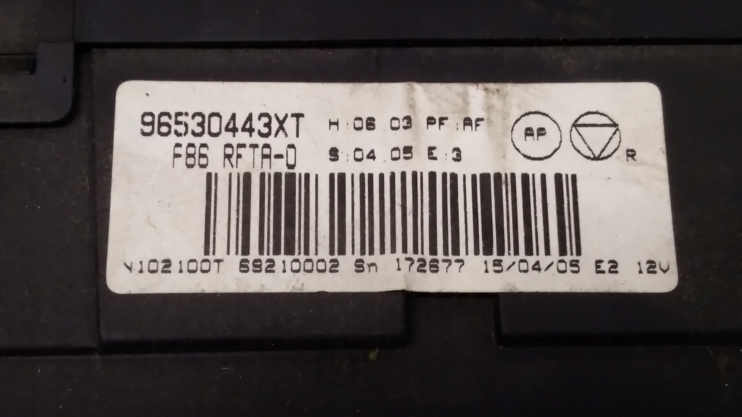 control panel air conditioning devices CITROEN C2 96530443XT
