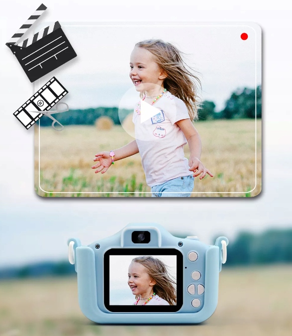 APARAT CYFROWY DLA DZIECI 12MPX SELFIE KOTEK + SD Marka inna