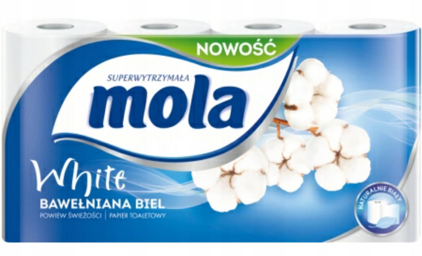 

Papier toaletowy Mola 8 szt. Aroma Bawełnian. Biel
