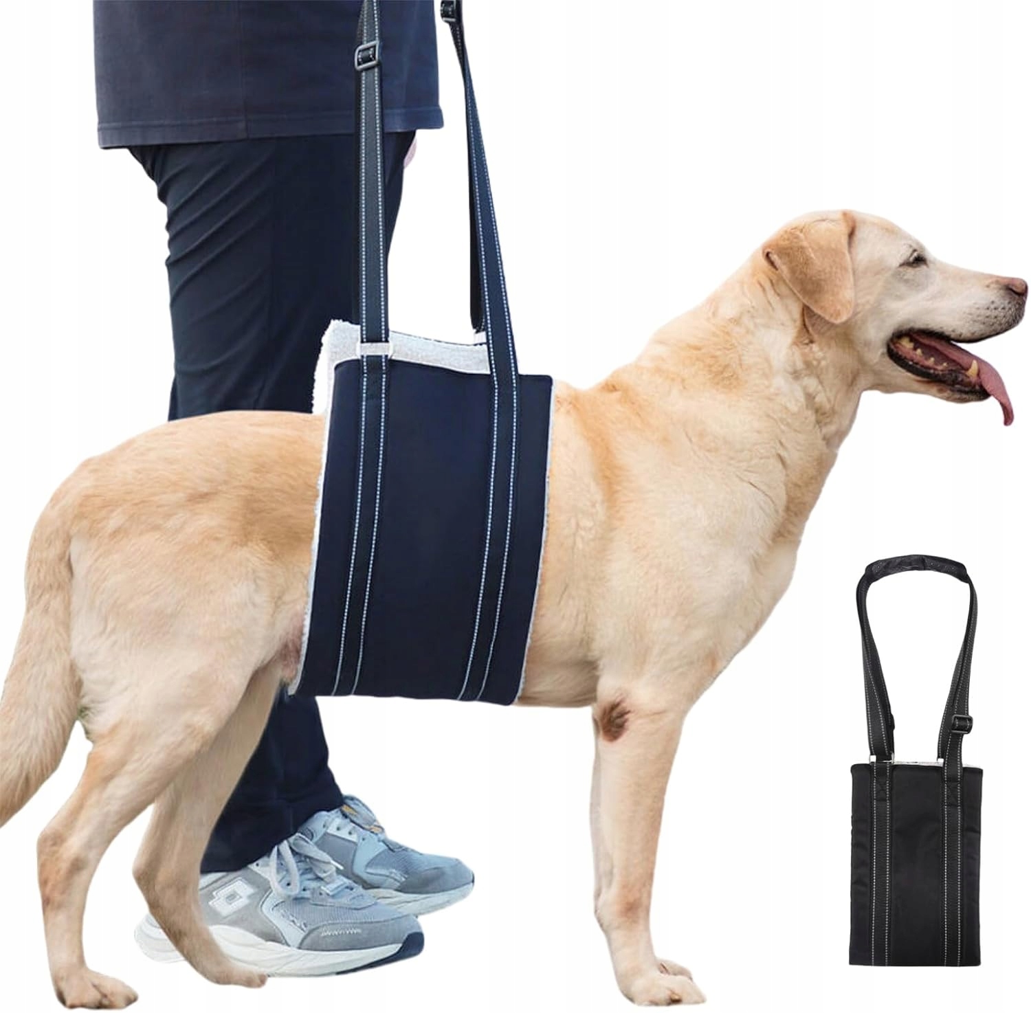 Levně Postroj Pro Psa S Nastavitelnou Podporou Pásu Přepravka Starších Psů Černý