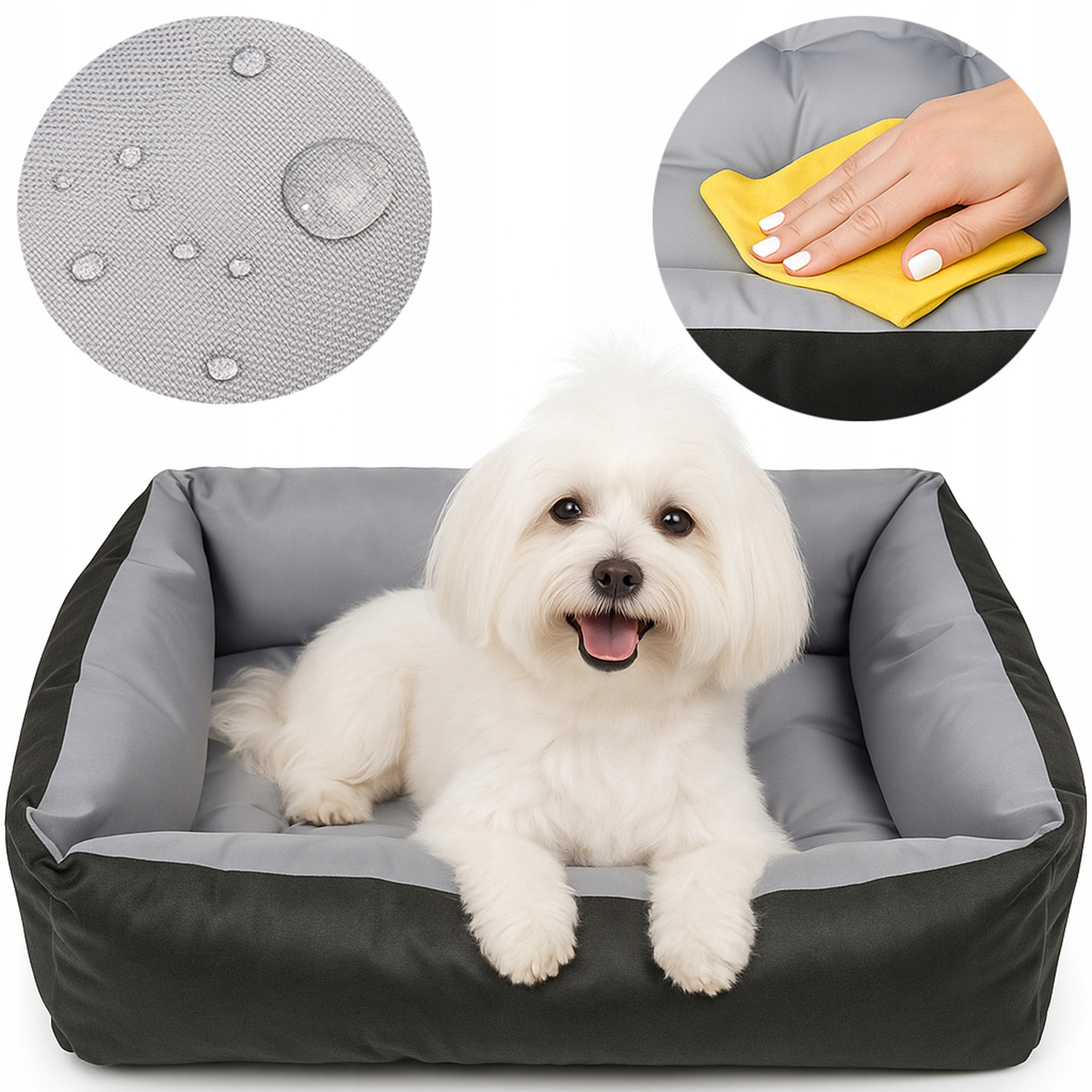 Levně Voděodolný pelíšek pro malého psa, pohovka, potah kotec ocel 70x55