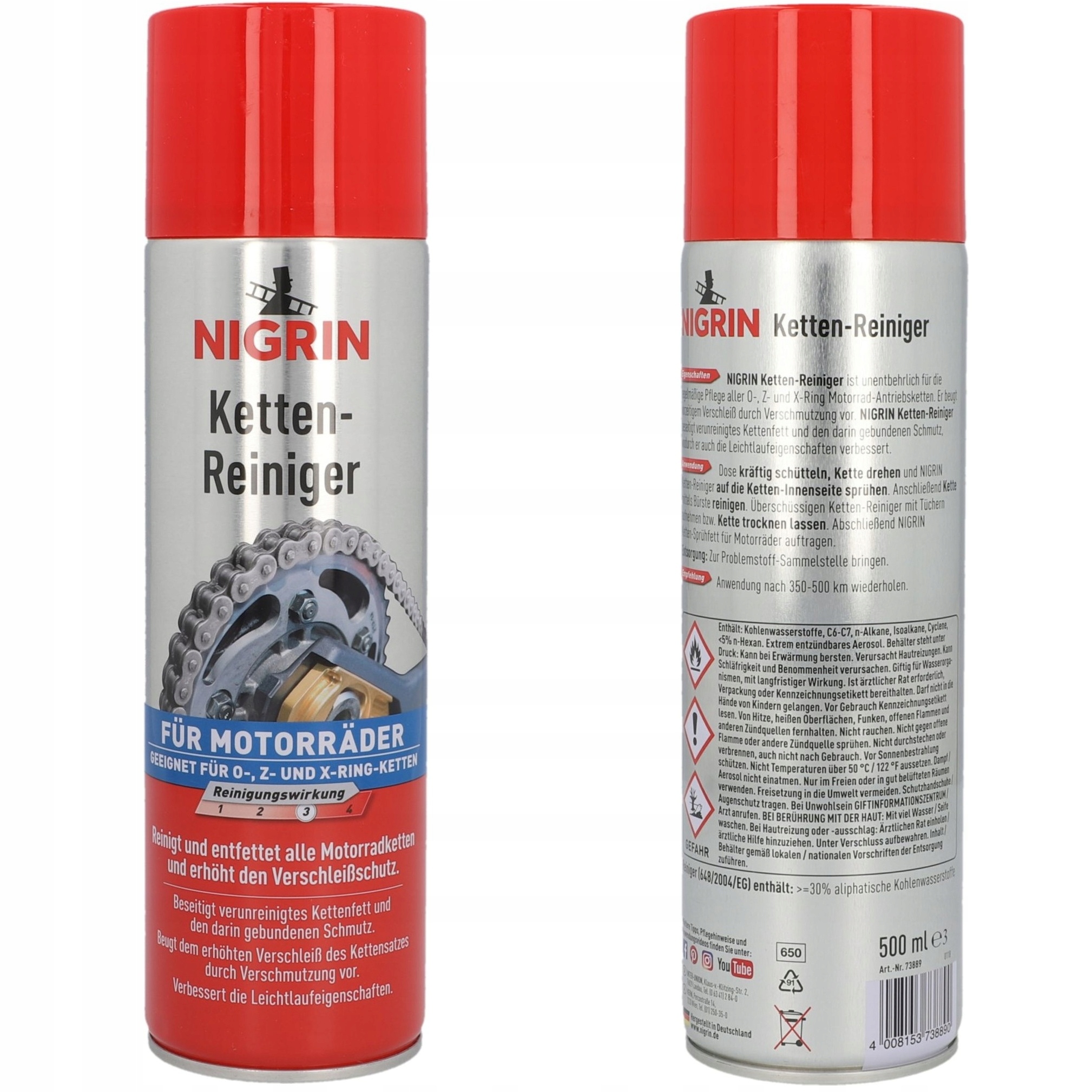 Nigrin Zmywacz do Łańcucha Motocyklowego 500 ml Spray Środek do Czyszczenia