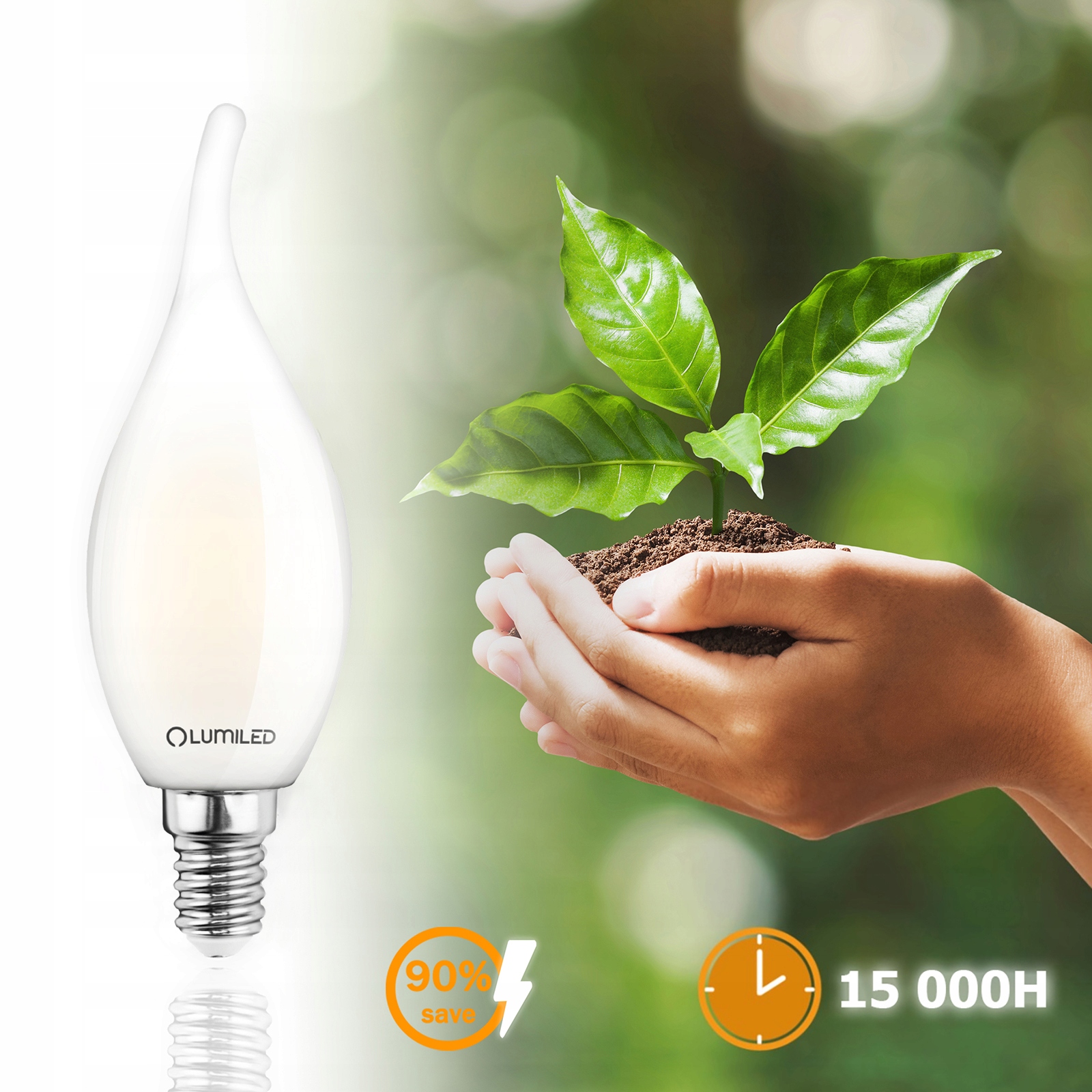 6x Żarówka LED PŁOMYK E14 7W = 60W 3000K Filament Barwa światła biały ciepły