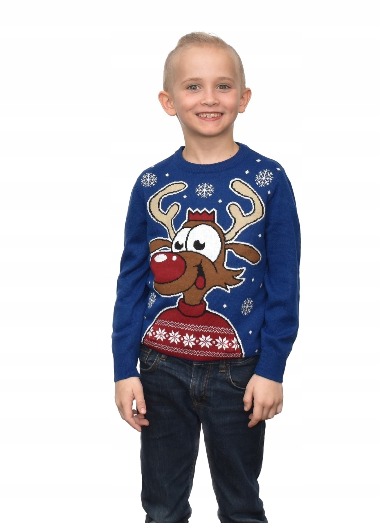 CHŁOPIĘCY SWETER ŚWIĄTECZNY LAMPKI RENIFER 5/6 EAN (GTIN) 5057775595960