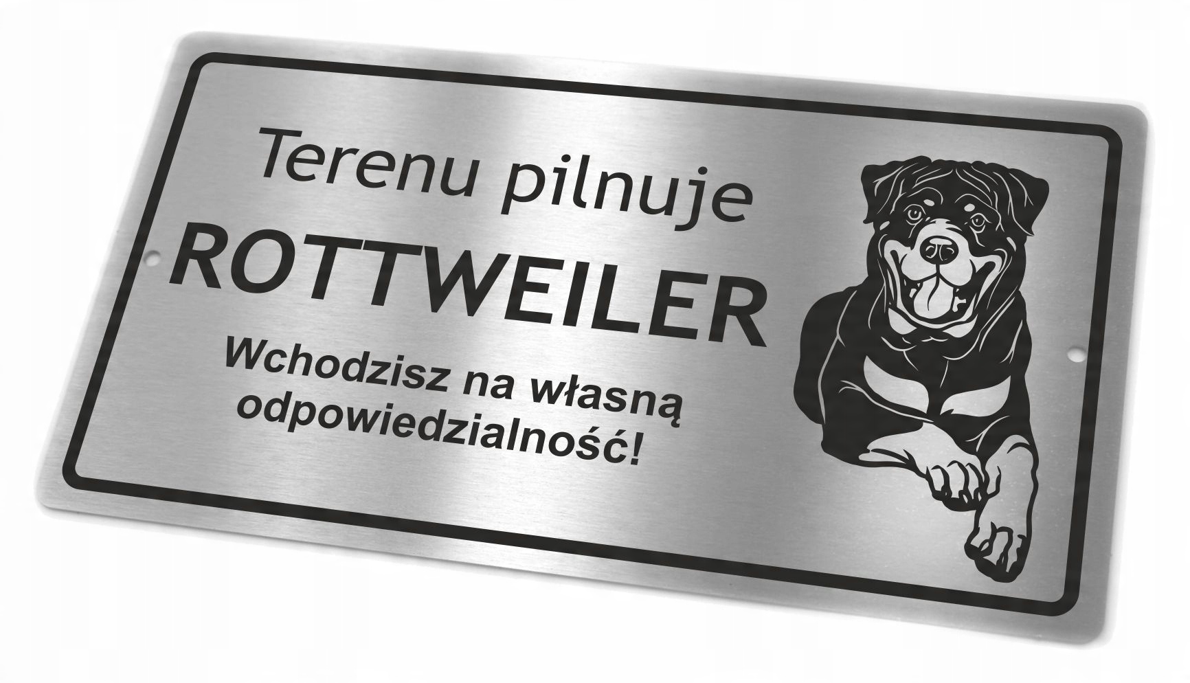

Tabliczka nierdzewna Inox- Uwaga Pies Rottweiler