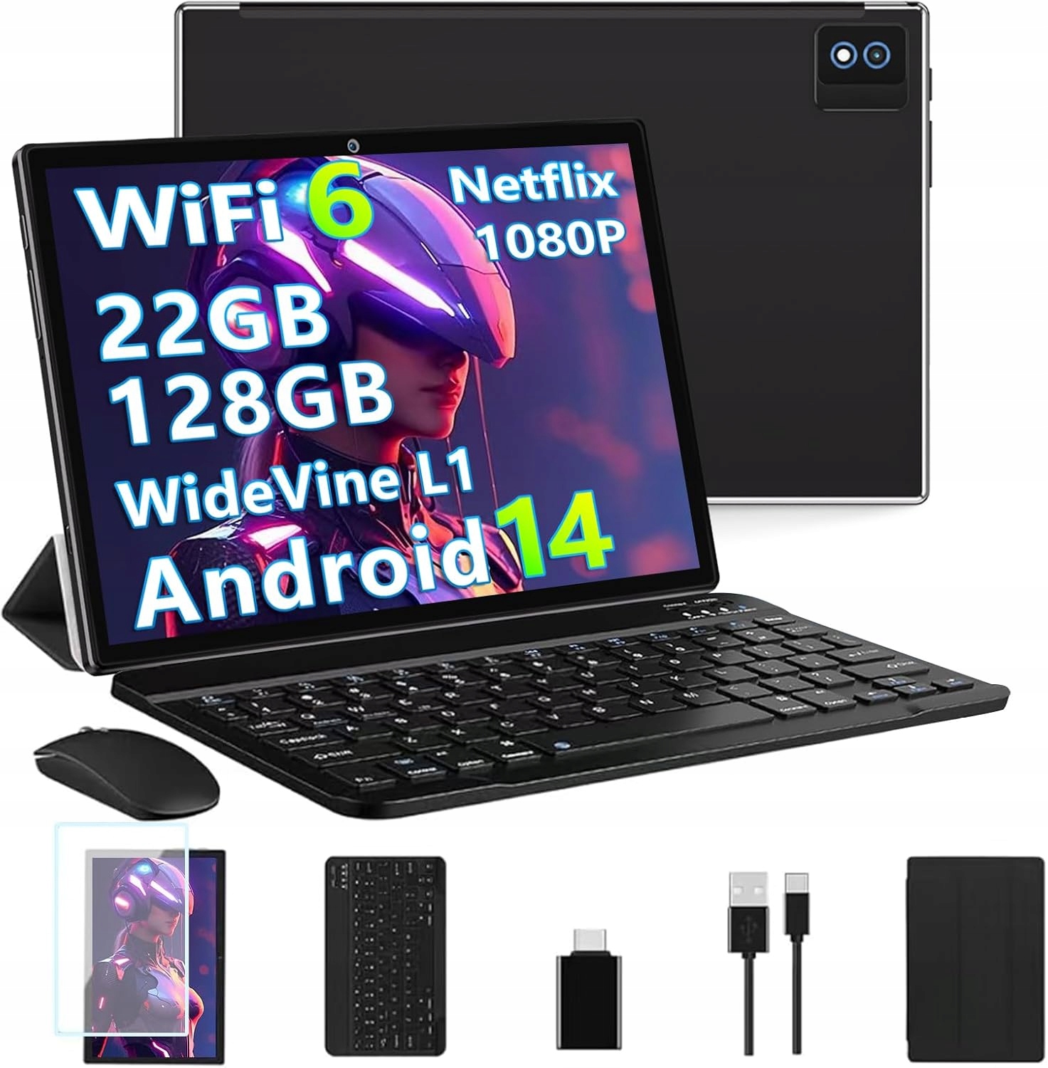 Tablet Dotykowy Android 10 Cali Biegedy B29 22/128 Gb Zestaw Akcesoria