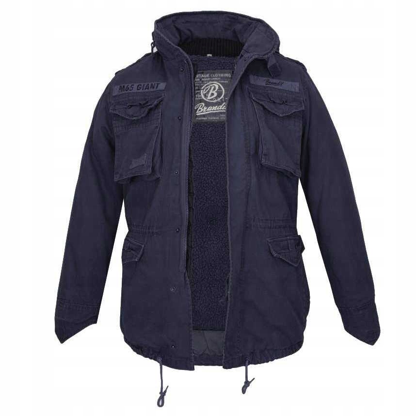 Kurtka BRANDIT M65 Giant Navy L Cechy dodatkowe naszywki pagony z podszewką