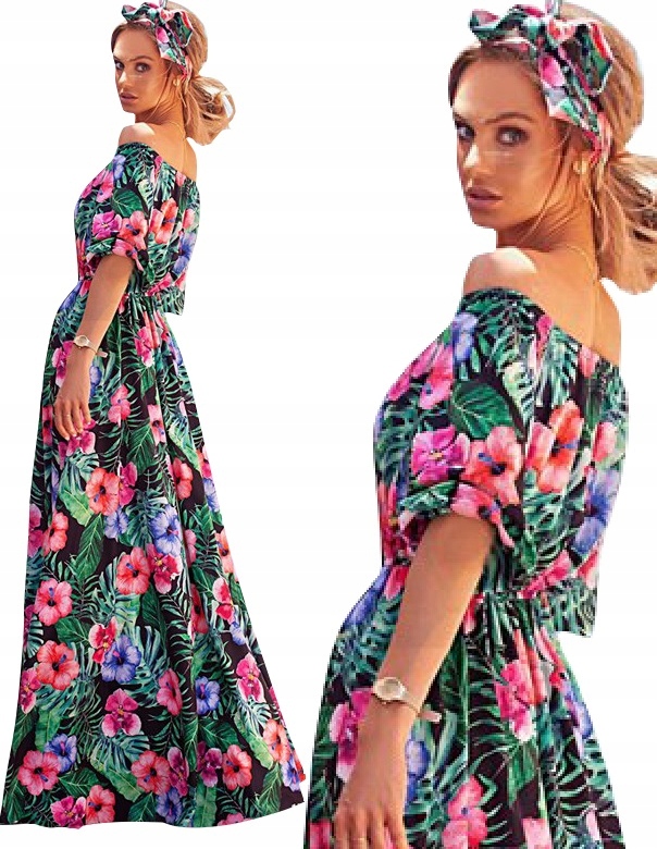 

Sukienka Maxi Hiszpanka Zwiewna Suknia Wesele Emo