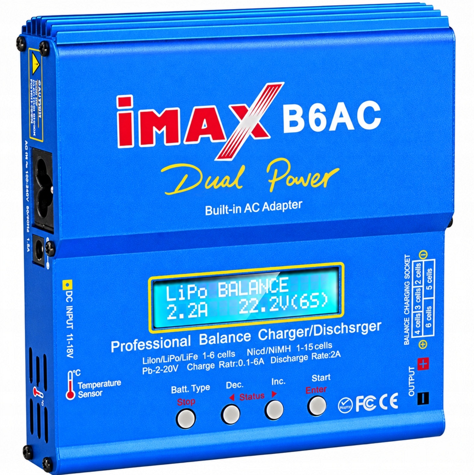 Nabíječka B6AC 80W napájecí zdroj Li-Po Ni-Mh s balancerem adaptéry