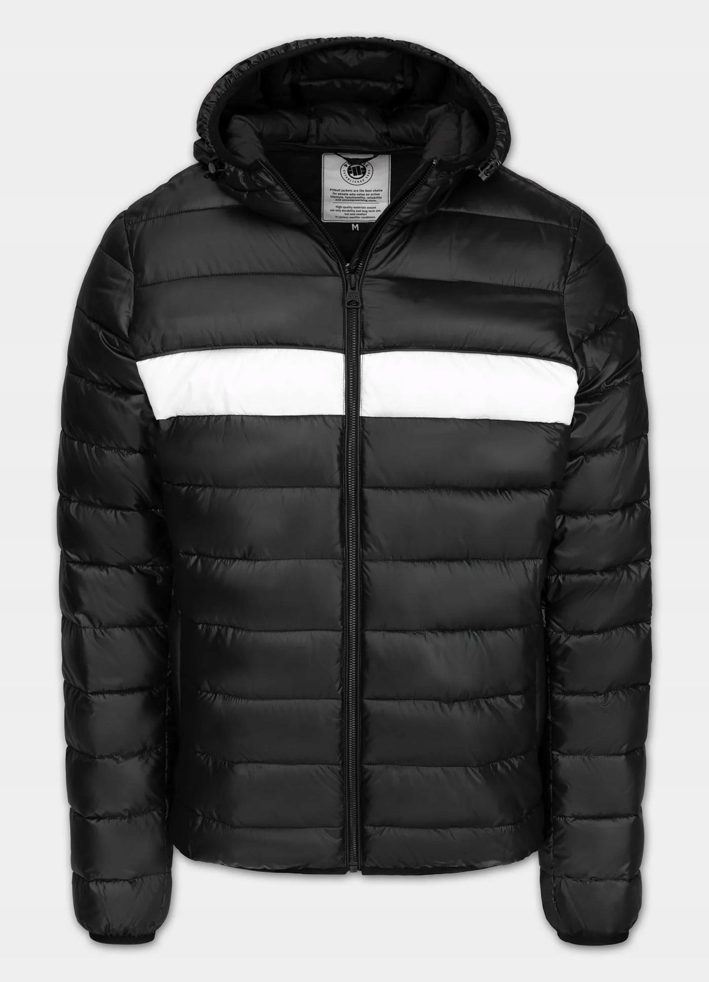 Prošívaná Zimní bunda Pit Bull s kapucí "shatto" vel. XXL černobílá