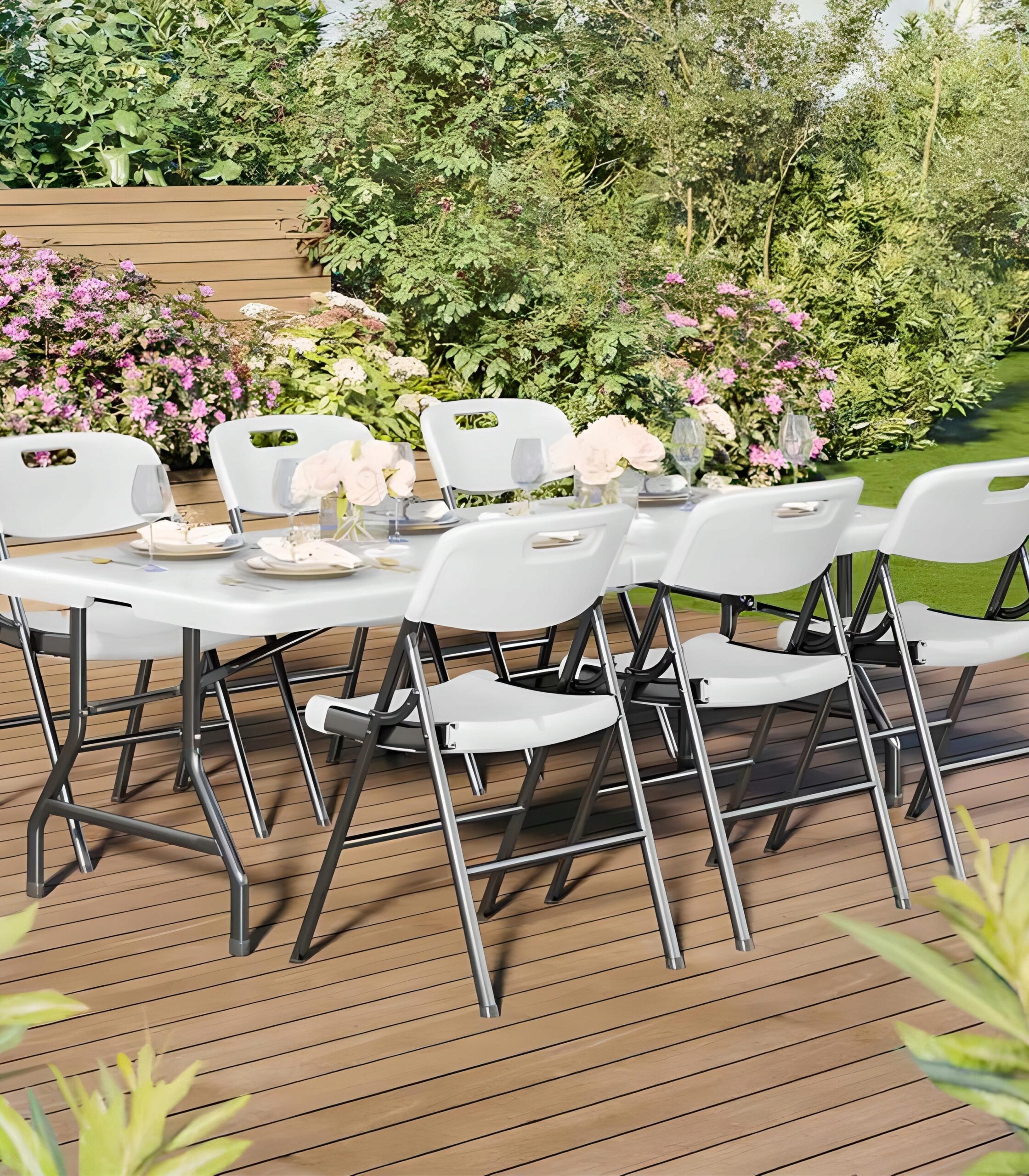 STÓŁ OGRODOWY PLASTIKOWY Rozkładany Składany Cateringowy Turystyczny 180 cm Szerokość mebla 76 cm