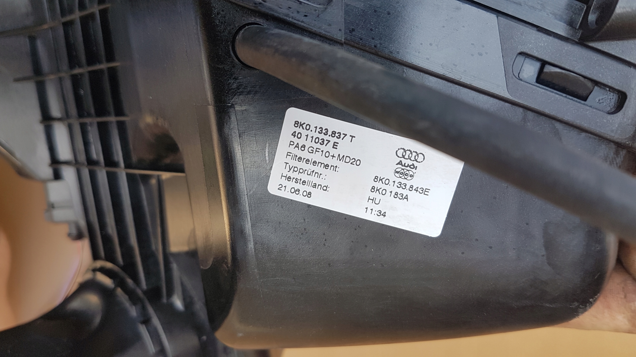Gehäuse filter+Zufuhr AUDI A4 B8 8K0133837T