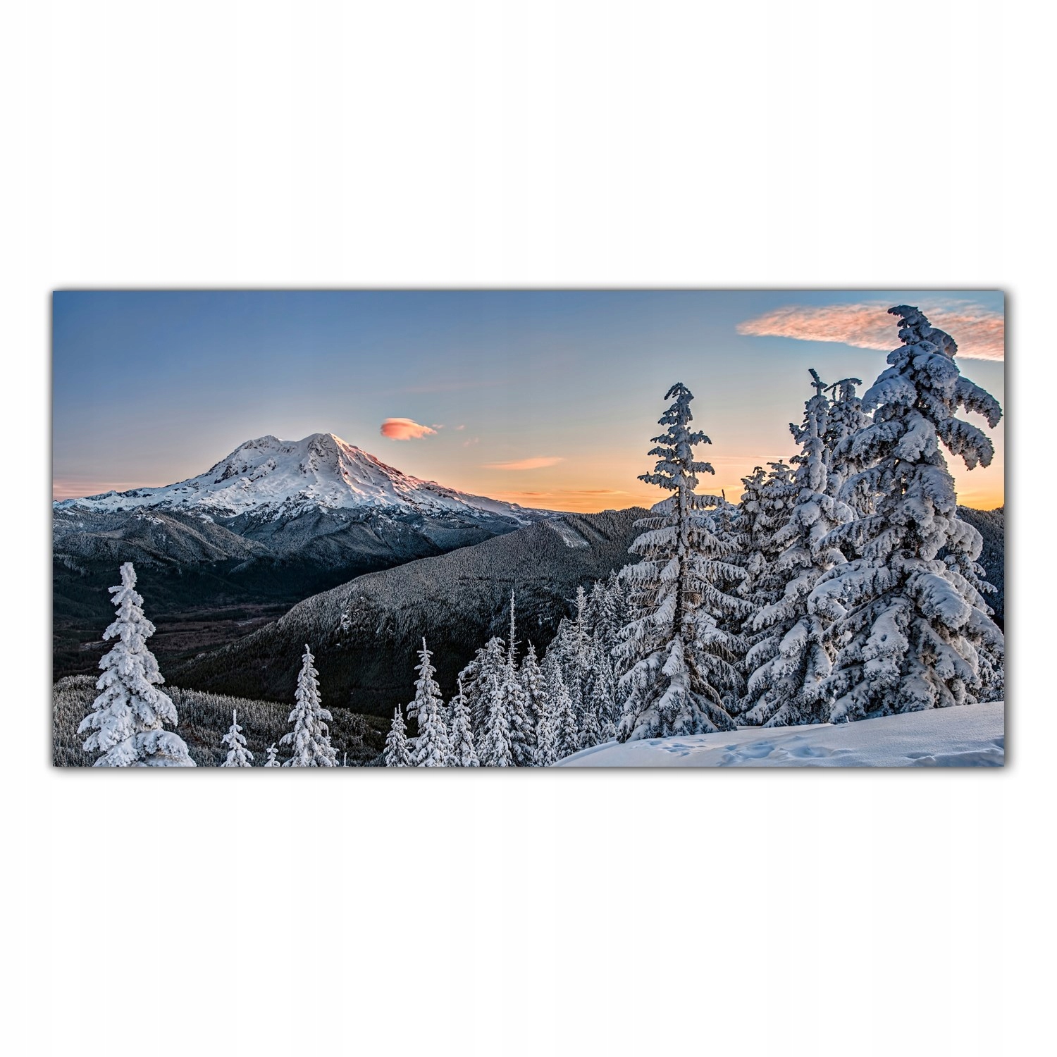 

Hartowany Obraz Szklany Śnieg Zima Słońce 120x60