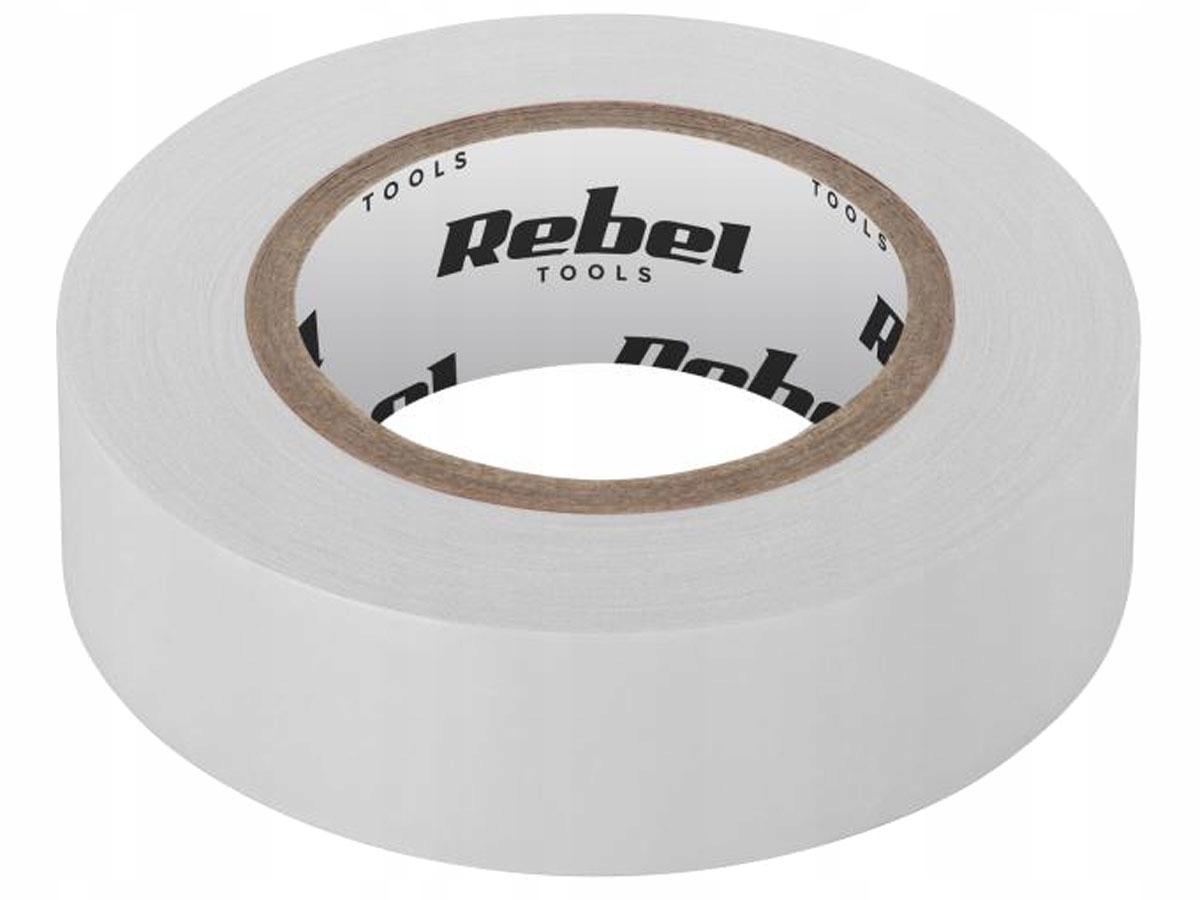 

Taśma izolacyjna klejąca 19 mm x 9m biała Rebel