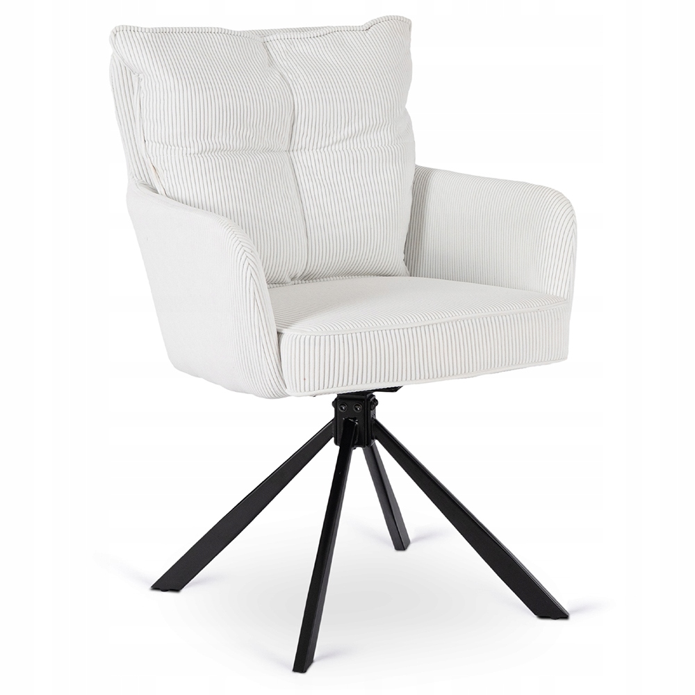 Krémové otočné kelímkové křeslo s čalouněním do obývacího pokoje City